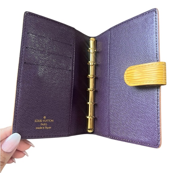 LOUIS VUITTON EPI LEATHER AGENDA – YELLOW W/ PURPLE INTERIOR - Picture 8 of 11